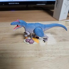 Dinosaurs Gacha Alosaurus Figure Collectible Blue with Stand