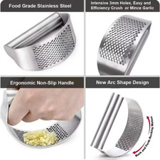 1x Stainless Steel Garlic Crusher Press &ndash; Manual Hand Squeezer for Kitchen