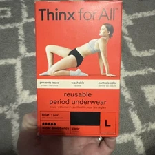 Thinx for All Period Underwear Panties Black Super Absorption Large NEW NIB