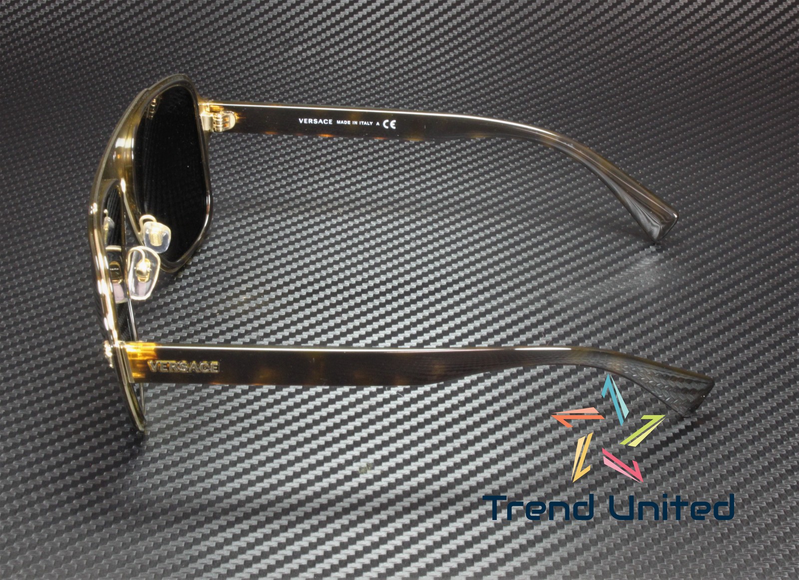 VERSACE VE2199 12524T Dark Havana Dark Grey Mirror Gold 56 mm Men's Sunglasses thumbnail 5