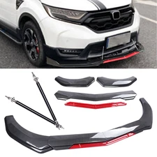 For Honda CR-V CRV Front Bumper Lip Spoiler Splitter Carbon Fiber Look Body