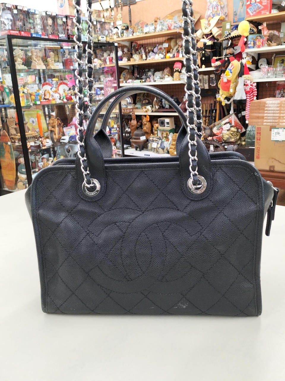 Chanel Double Chain Shoulder Bag with Top Handle