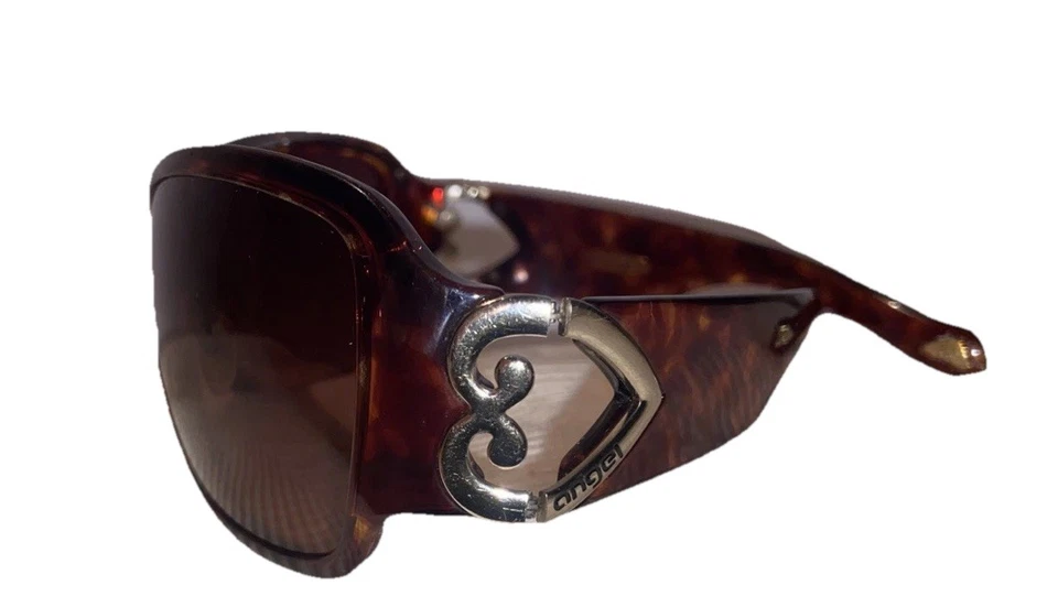 Gafas de sol Angel vintage mujeres tortuga moda diseñador gafas de sol marrón usadas Foto 3 de 4