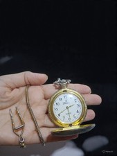 Vintage Style U.S.S. Constitution Pocket Watch Quartz Nautical Ship Design