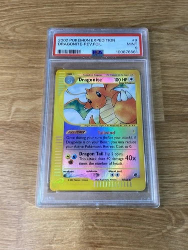 2002 Pokemon Dragonite Reverse Holo Expedition 43/165 PSA 9 English