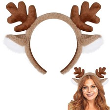 TEBIEKOY Deer Antlers Headband Christmas - Deer Costume for Women Adults Cute...