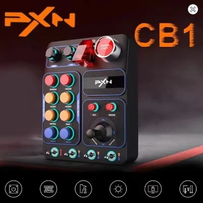 PXN CB1 Sim Racing Button Box &RGB Lighting & Buttons for Euro Truck Simulator
