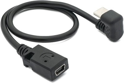 System-S USB 3.1 Kabel 30 cm Typ C Stecker zu 2.0 Mini B Buchse 180° Winkel in