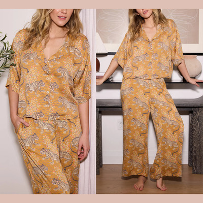 NWT $198 Printfresh [ Medium Tall ] Eco Satin Wildest Dreams Set Bagheera U1852