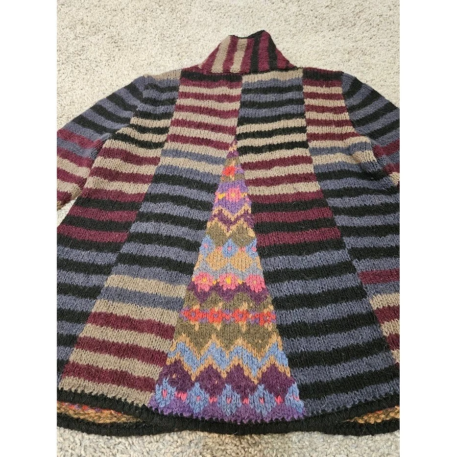 Forever Amano Cardigan Sweater Women Small Medium Colorful Bohemian Alpaca Knit - Image 4 of 4