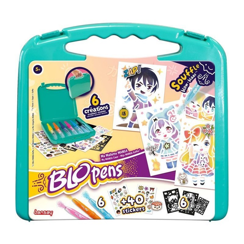 Blopens Lansay mallette manga dessiner sans déborder feutres 5 ans