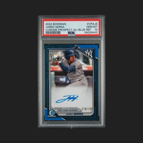 2024 Bowman Jared Serna Chrome Blue Refractor Auto #043/150 PSA 10 Yankees