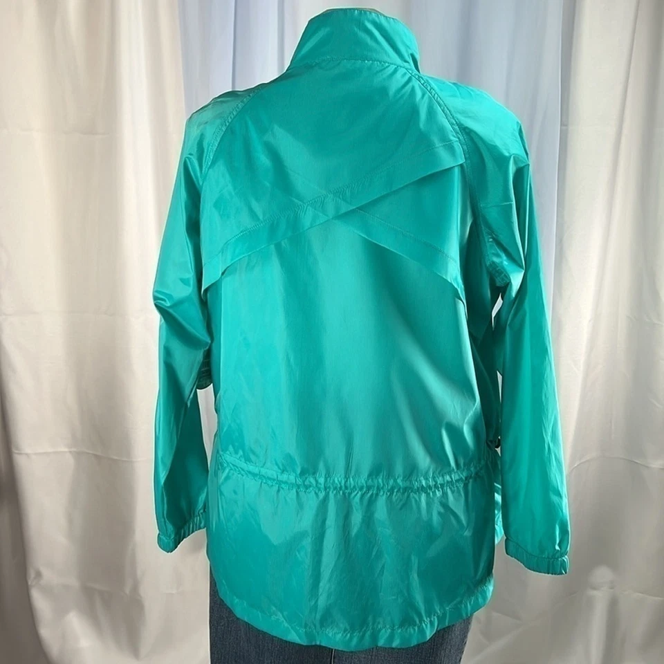 New! Exertek lightweight teal green full zip long sleeve windbreaker jacket 2X - Image 2 of 4