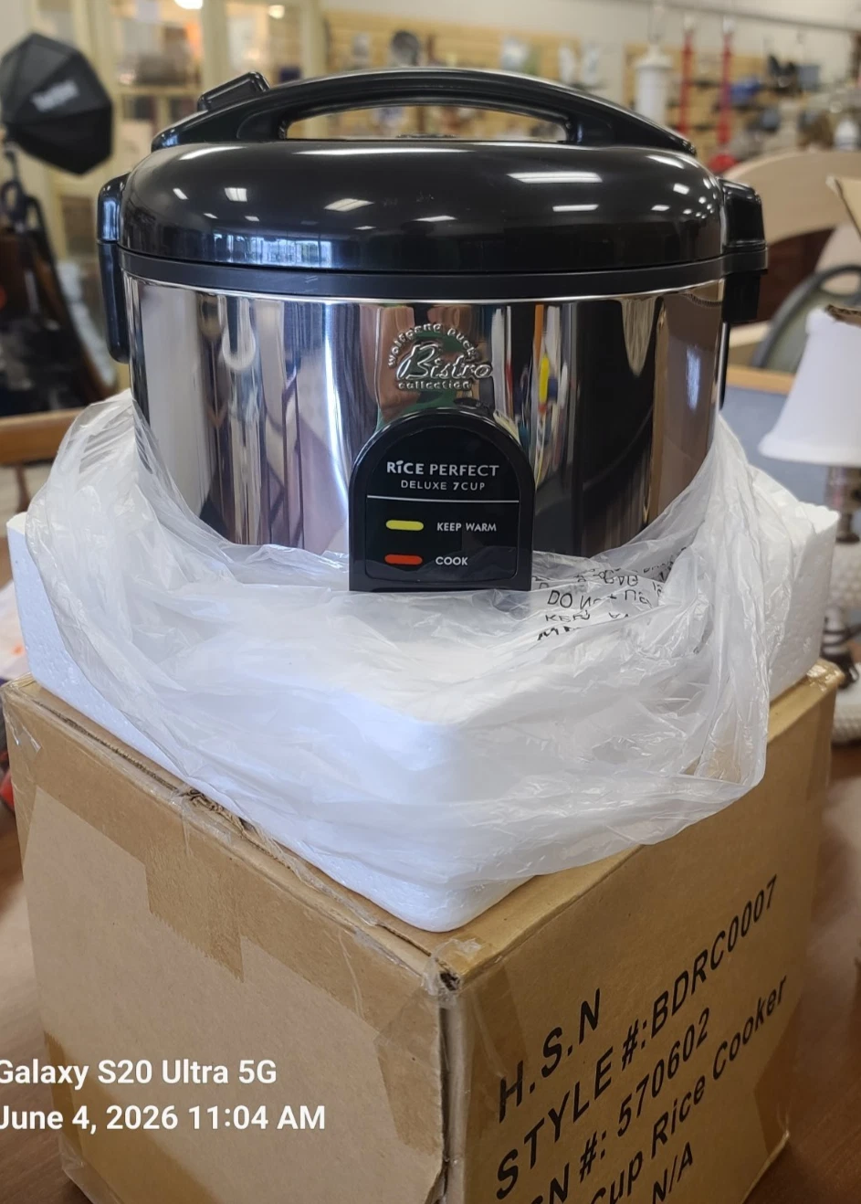Wolfgang Puck Bistro Collection 7 Cup Rice Cooker BDRC0007 - New