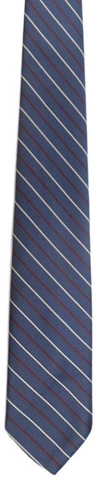 Corbata Cavalier Hombre Vintage Poliéster 56" X 3.25" Azul con Rayas Blancas/Rojas Foto 2 de 3