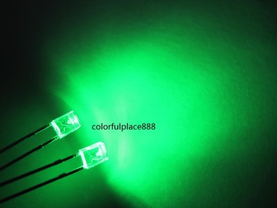 1000pcs, 2x3x4mm Green Rectangle 2x3x4 mm Water Clear Rectangular LED ...