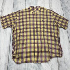 POLO Ralph Lauren BLAKE Short Sleeve Button Shirt XL Plaid Yellow Pony Mens