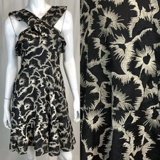 $130 Banana Republic Women's 0 Floral Embroidered Ruffle Halter Fit Flare Dress