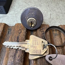 EMHART HIGH SECURITY 1 1/8 Mortise Cylinder H1 KEYWAY, -RARE - LOCKSPORT