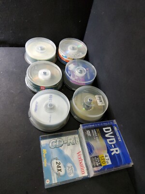 Lot of CD-RW, DVD-R, CD-R blank Recordable Media Verbatim, Philips, Memorex CDR8