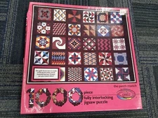 Vintage 1988 Ceaco Puzzle The Patch Match Multicolor Quilt 1000 Piece