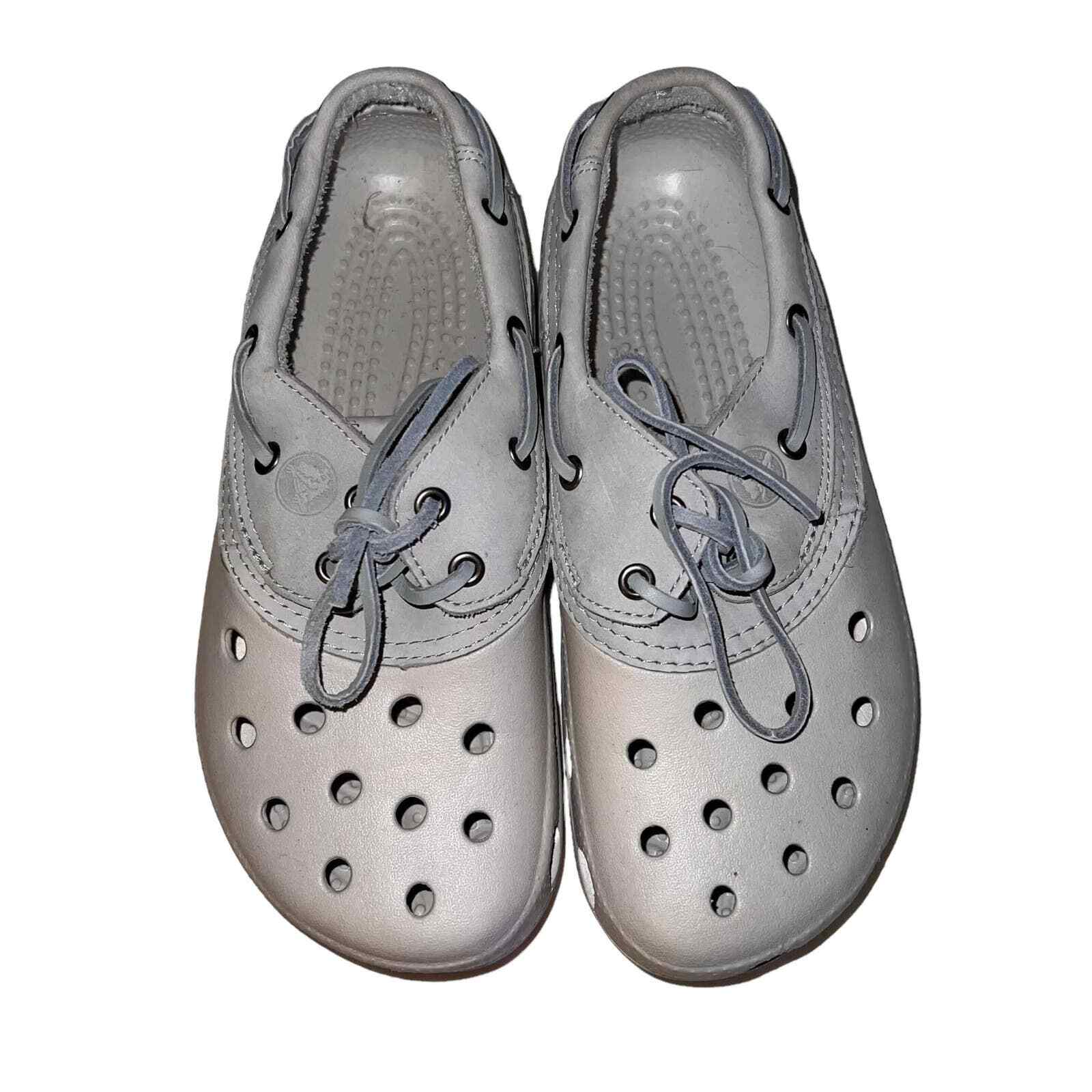 Crocs Grey Islander Leather Lace-up 