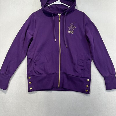 Beverly Hills Polo Purple Y2K Sz M Tracksuit Hoodie Jacket NWT velvet Velour 