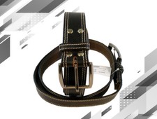 LEATHER BELT BUFFALO HIDE THICK HEAVY DUTY FASHION FANCY BLACK WHITE JEANTS