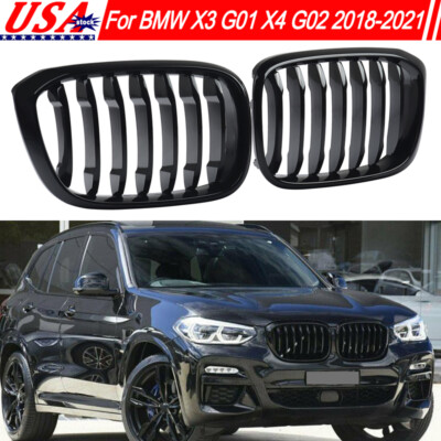 For BMW X3 G01 X4 G02 2018-2021 Gloss Black ABS Front Bumper