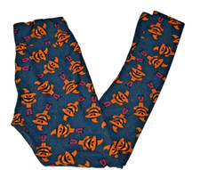 Lularoe OS Halloween Leggings With Scarecrows Jack O Lanterns Pumpkins EUC