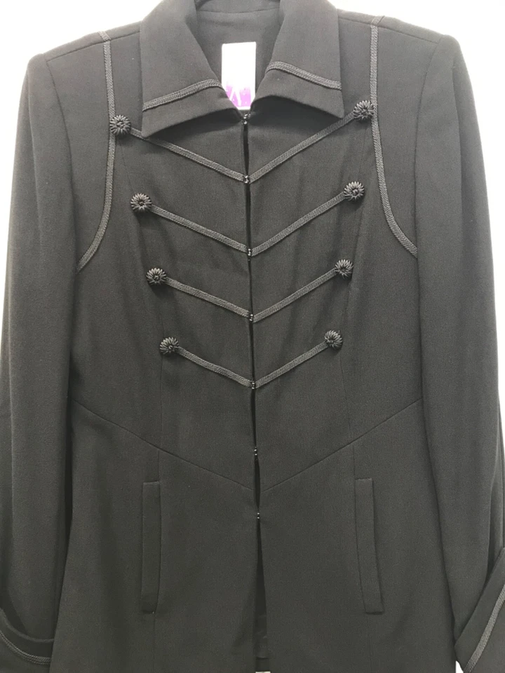 Zelda Vintage Jacket Women’s Size 8 Black Military Style Steam Punk Blazer - Image 3 of 4