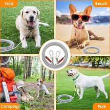 Dog Tie Out Cable for Dogs Outside Up to 125/250lbs,10/20/30/50FT Long Dog Le...