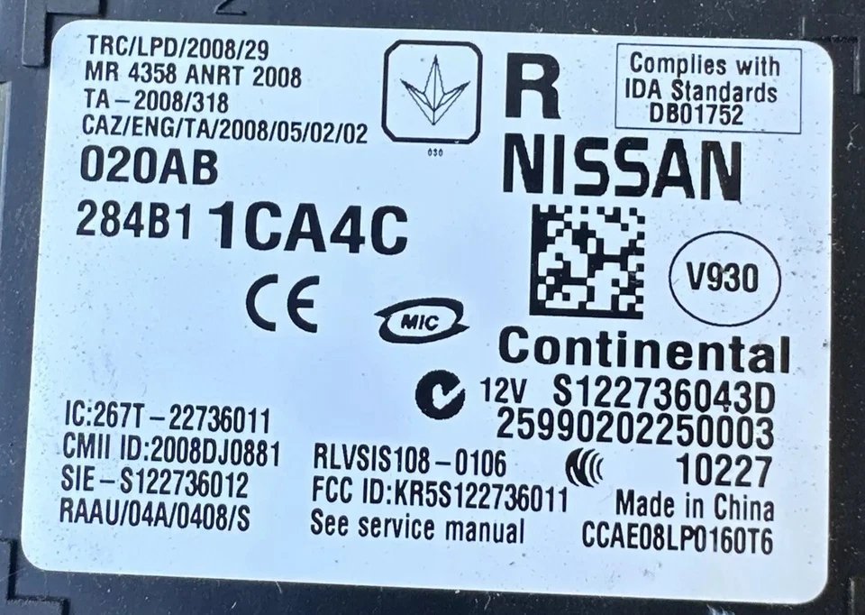 MÓDULO DE CONTROL DE CARROCERÍA INFINITI FX35 FX50 BCM 2009-2011 284B1 1CA4C OEM Foto 4 de 4