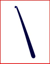 Shoe Horn 23" Long 2 Stiff Metal Dark Blue No Bending Over GETS SHOES ON Easy 