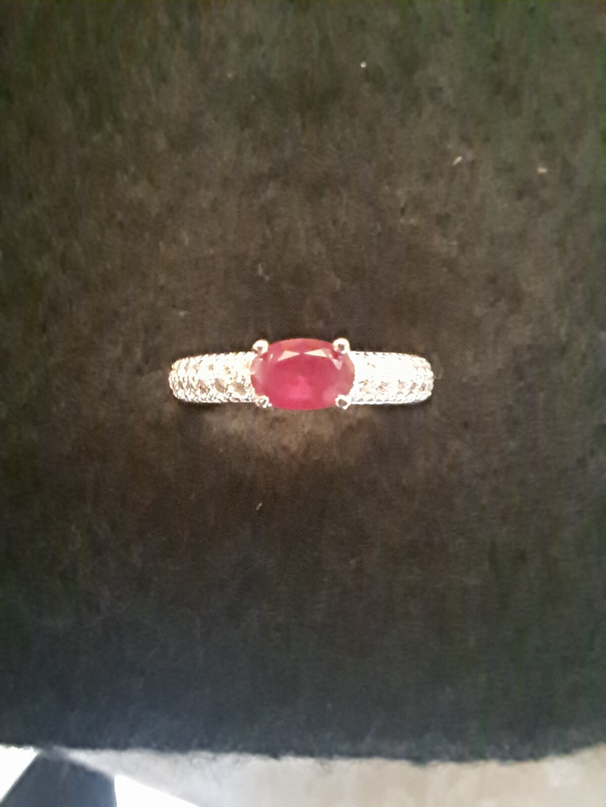 Marked 925, Silver tone, size 6, Ruby Ring - image 1