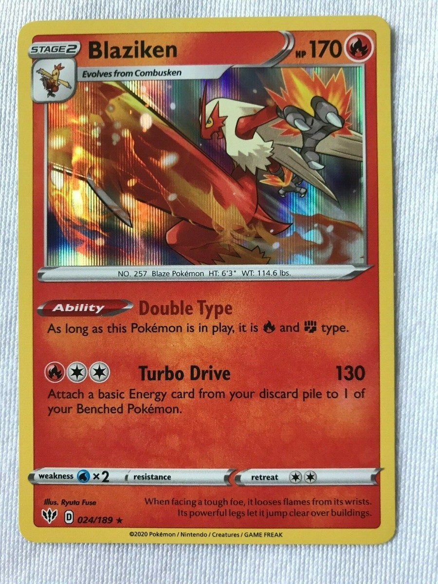 Blaziken 024/189 HOLO Rare Pokemon SWSH Darkness Ablaze TCG Card