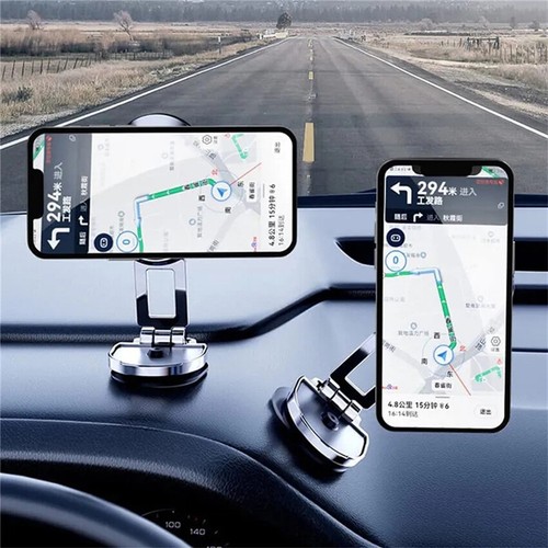 Sucker 720° Rotate Magnetic Mount Car Phone Holder Folding Stand Metal Foldable - 第 12/16 張圖片