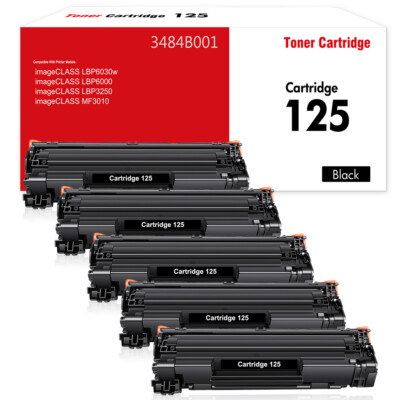 5x Black Toner for Canon 125 ImageClass LBP6000 LBP6020 LBP6030w MF3010 Printer