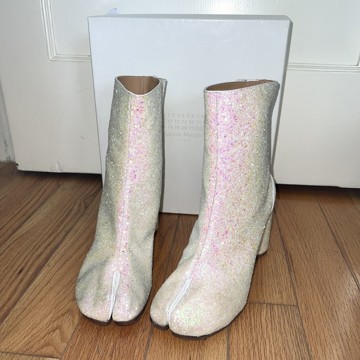 Maison Margiela Tabi Boots - White Iridescent Glitter - Size Maison Margiela Tabi Boots - White Iridescent Glitter - Size