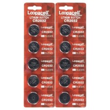 10 NEW Genuine Loopacell CR2032 2032 3v Lithium Button Coin Battery Batteries