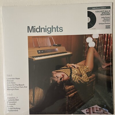 TAYLOR SWIFT MIDNIGHTS LP JADE GREEN MARBLED VINYL DISC WITH UNIQUE PHOTOS