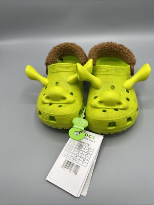 Shrek Crocs Kids' Shrek Classic Clogs with Fuzzy Backstrap Kids