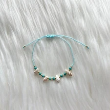 Hawaii Nylon Baby Cone Hermit Shell Boho Bohemian Adjustable Bracelet Anklet