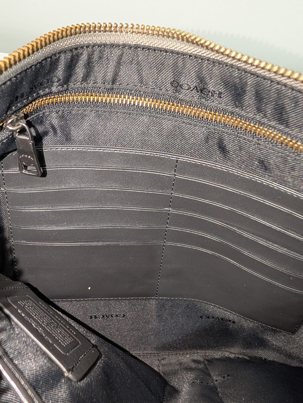 COACH Large Multifunctional Pouch — Grey Pebbled … - image 3