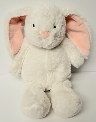 CARTERS WHITE PLUSH MUSICAL BUNNY RABBIT HEAD MOVES PLAYS BRAHMS LULLABY 