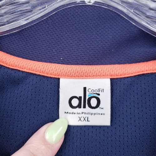 Alo Polo Shirt Mens 2XL Blue Cool Fit Short Sleeve Collared Athletic Golf - Picture 8 of 17