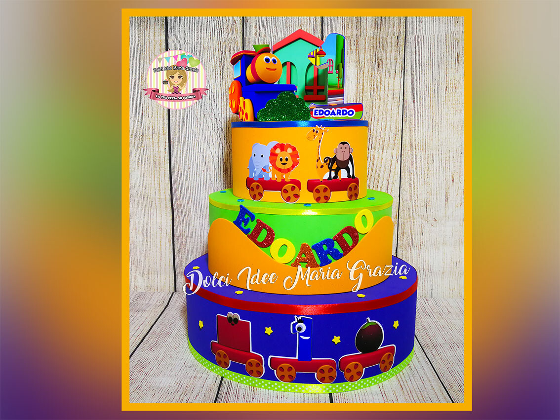 Torta Scenografica Personalizzata Compleanno Festa BOB IL TRENO