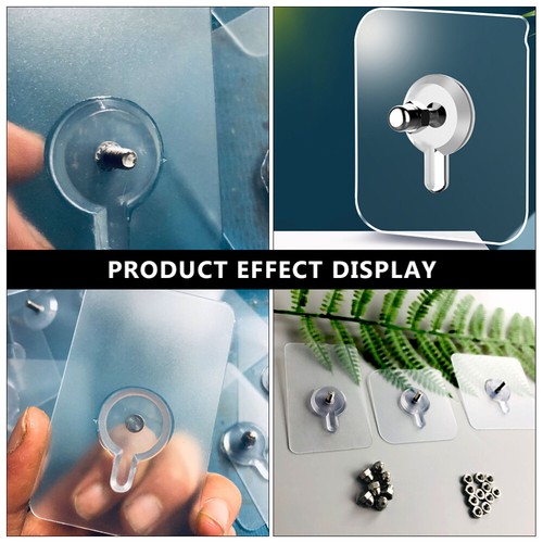 10Pcs Seamless Hooks Non-Trace Hooks Solid Wall Hooks Photo Hooks with Screws - Picture 6 of 12