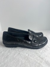 Dansko Olena Metallic Suede Flats Women's Size 38 Black Slip On Shoes