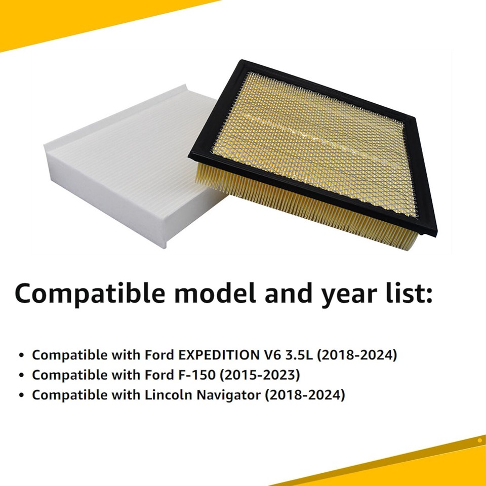 Combo Set For 20152023 Ford F150 Pickup Engine Air Filter and Cabin